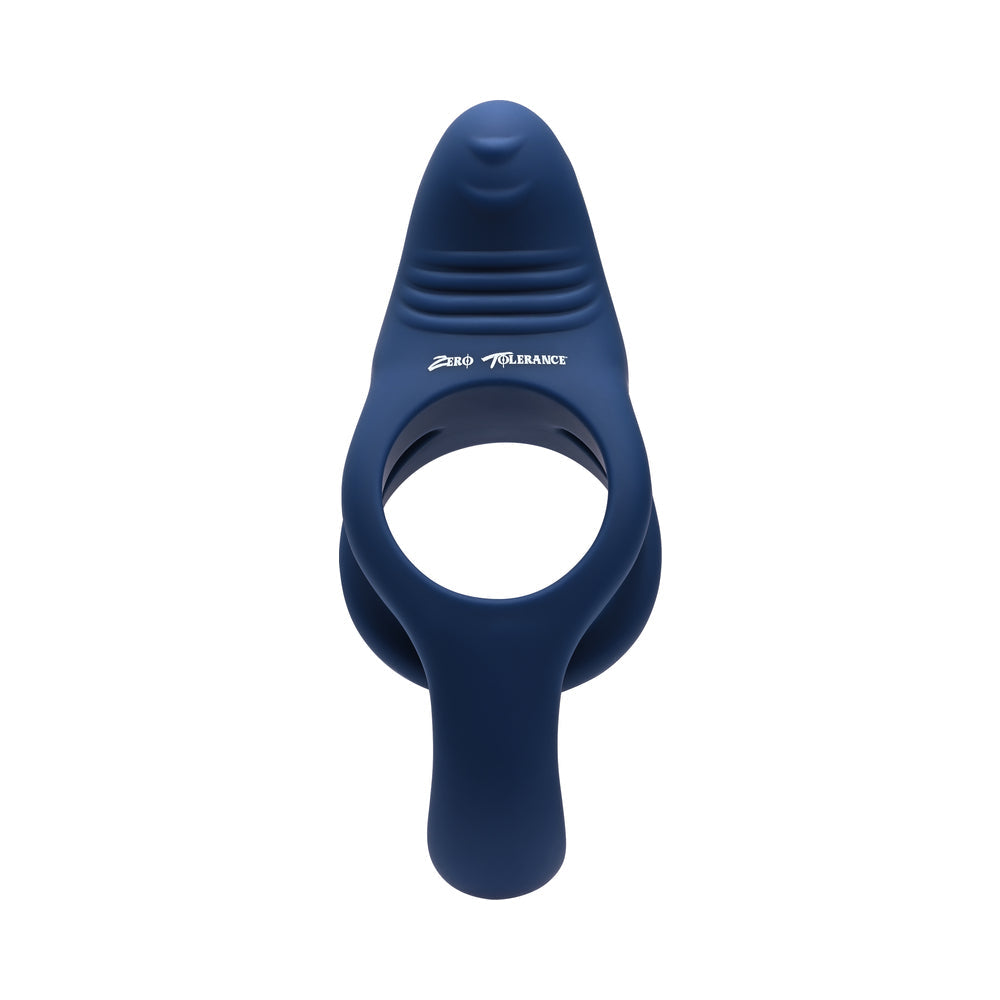 ZERO TOLERANCE - RING AROUND THE ROSY RECHARGEABLE VIBRATING DUAL C-RING SILICONE BLUE