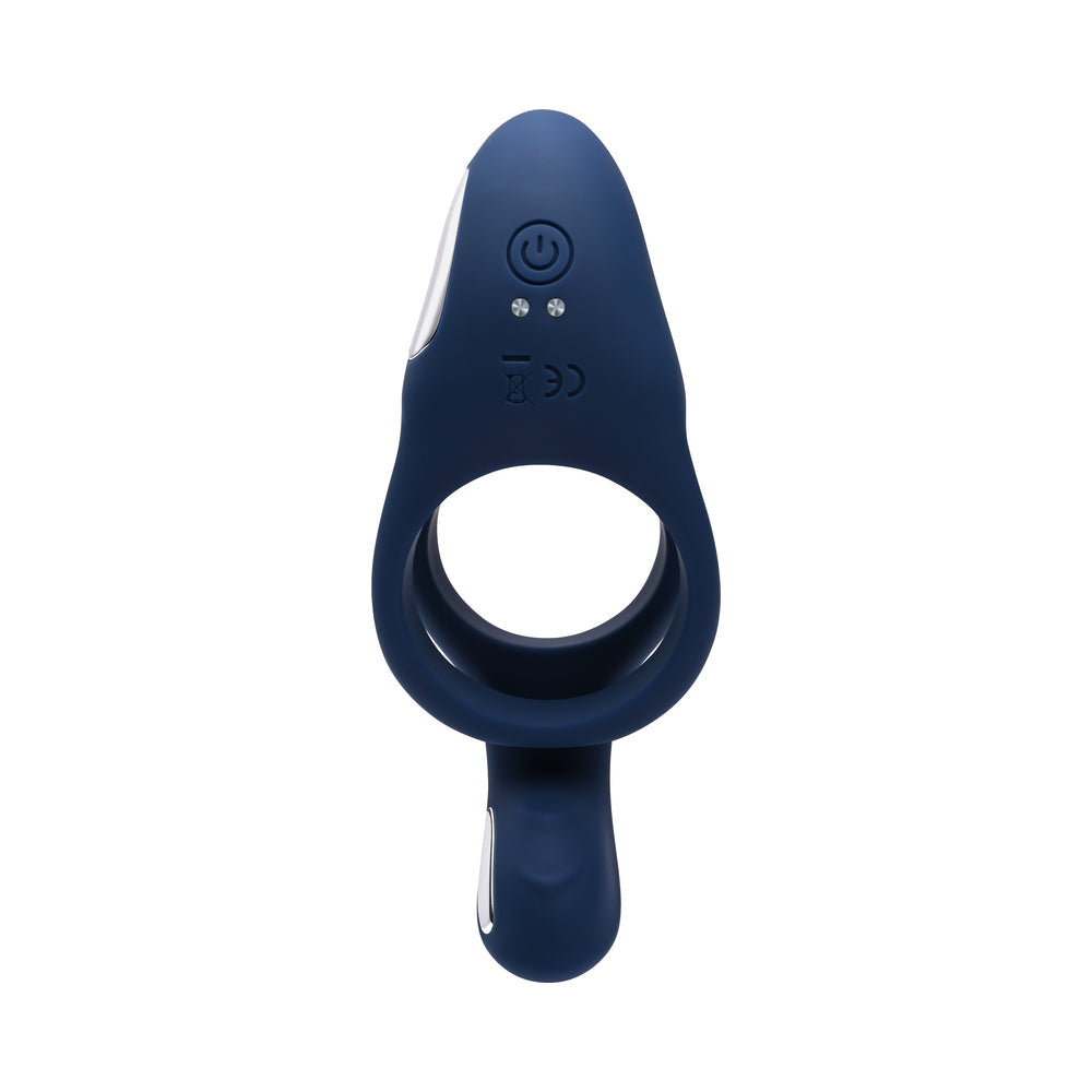 ZERO TOLERANCE - RING AROUND THE ROSY RECHARGEABLE VIBRATING DUAL C-RING SILICONE BLUE