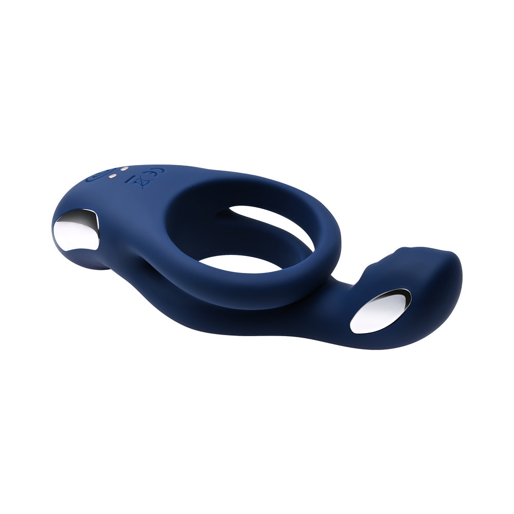 ZERO TOLERANCE - RING AROUND THE ROSY RECHARGEABLE VIBRATING DUAL C-RING SILICONE BLUE