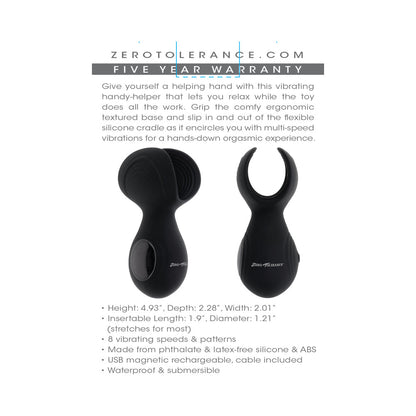 ZERO TOLERANCE - HANDY HELPER RECHARGEABLE VIBRATING STROKER SILICONE BLACK