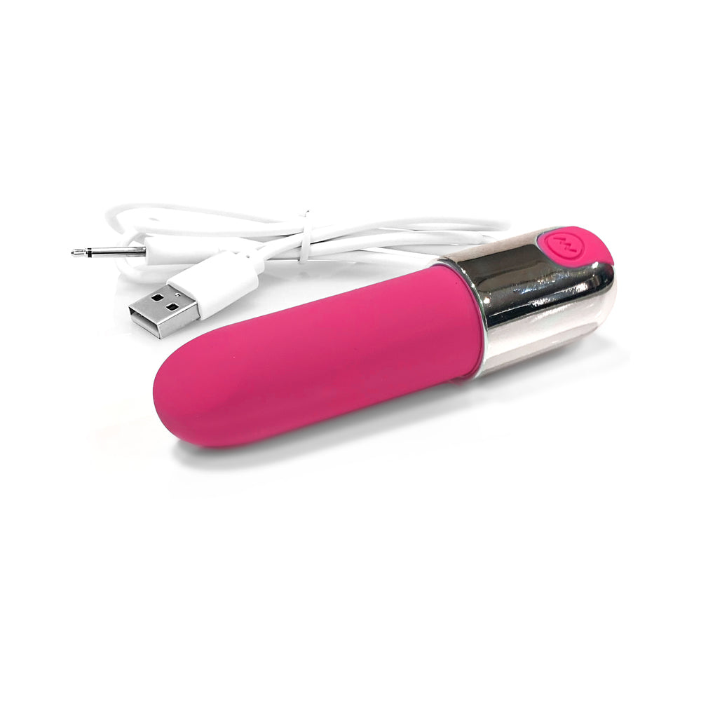 GLOBAL NOVELTIES - NIXIE SMOOCH RECHARGEABLE LIPSTICK BULLET VIBRATOR PINK OMBRE