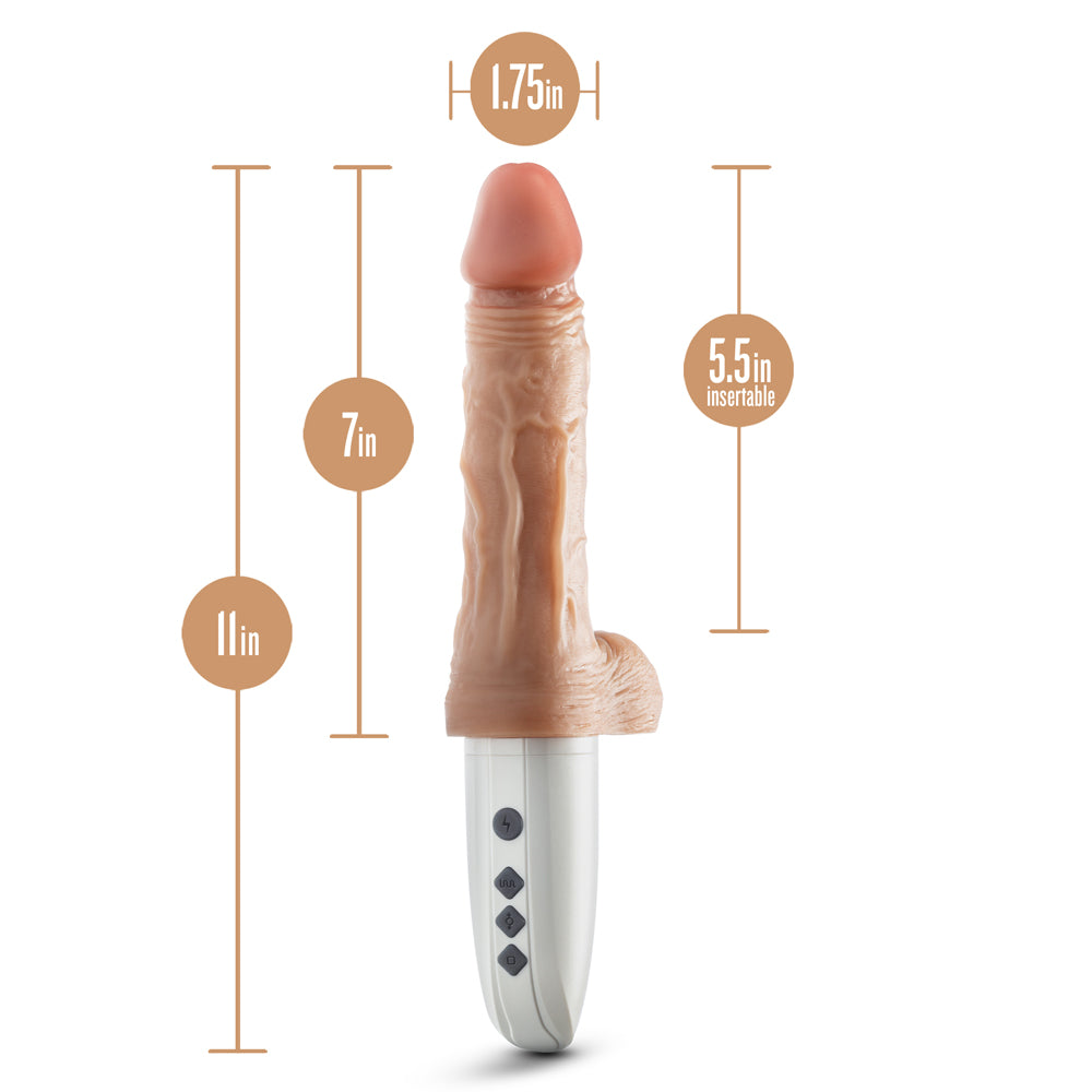 BLUSH - DR. SKIN SILICONE DR. HAMMER 7 IN. THRUSTING, GYRATING & VIBRATING DILDO BEIGE