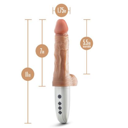 BLUSH - DR. SKIN SILICONE DR. HAMMER 7 IN. THRUSTING, GYRATING & VIBRATING DILDO BEIGE