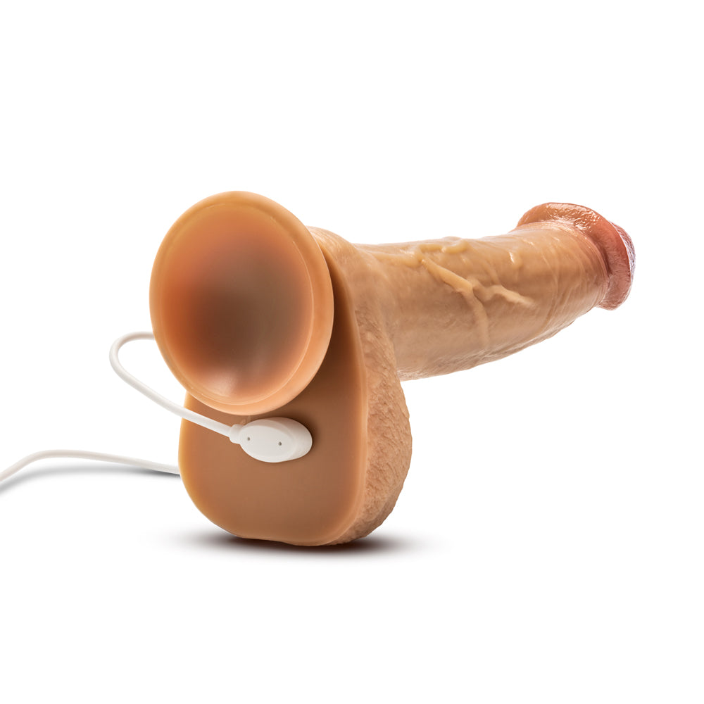 BLUSH - DR. SKIN SILICONE DR. PHILLIPS 8.5 POL. DILDO COM MOVIMENTOS DE PENETRAÇÃO, ROTAÇÃO E VIBRAÇÃO COM CONTROLO REMOTO COR TAN