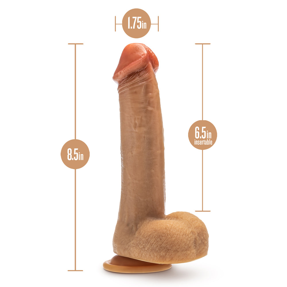 BLUSH - DR. SKIN SILICONE DR. PHILLIPS 8.5 POL. DILDO COM MOVIMENTOS DE PENETRAÇÃO, ROTAÇÃO E VIBRAÇÃO COM CONTROLO REMOTO COR TAN