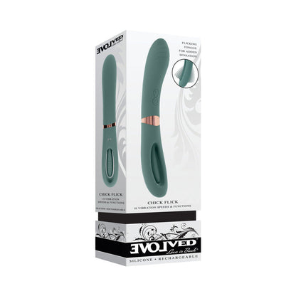 EVOLVED - CHICK FLICK RECHARGEABLE VIBRATOR WITH FLICKER SILICONE MINT