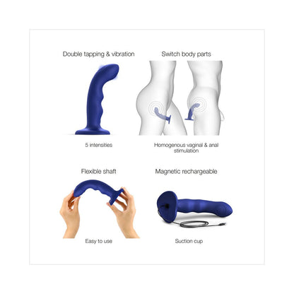LOVELY PLANET - STRAP-ON-ME TAPPING DILDO WAVE NIGHT BLUE