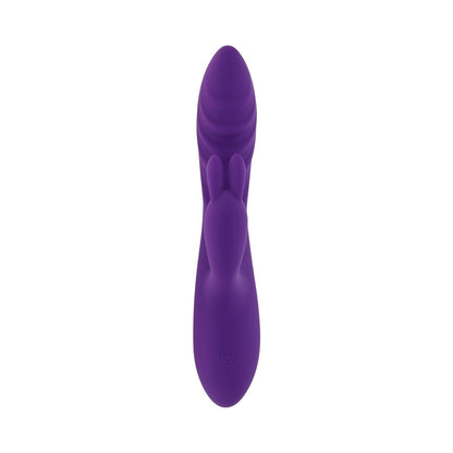 EVOLVED - WAVY RABBIT RECHARGEABLE DUAL STIMULATOR SILICONE PURPLE