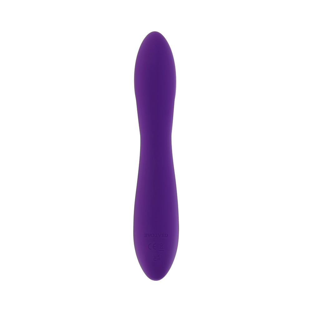 EVOLVED - WAVY RABBIT RECHARGEABLE DUAL STIMULATOR SILICONE PURPLE