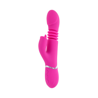 EVOLVED - PINK DRAGON RECHARGEABLE THRUSTING DUAL STIMULATOR SILICONE PINK