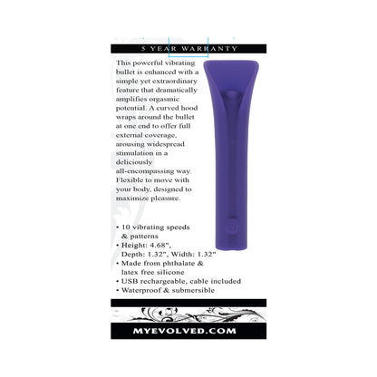 EVOLVED - FULL COVERAGE RECHARGEABLE BULLET SILICONE PURPLE