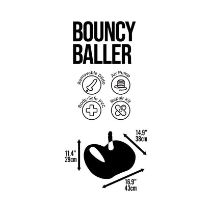 HOTT PRODUCTS - BOUNCY BALLER INFLATABLE CUSHION WITH DILDO AND FOOT PUMP
