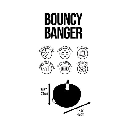 HOTT PRODUCTS - BOUNCY BANGER INFLATABLE CUSHION WITH WIRE CONTROLLER VIBRATING DILDO
