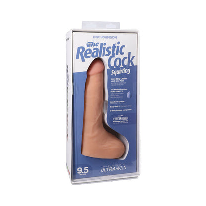 DOC JOHNSON - THE REALISTIC COCK SQUIRTING 9.5 IN. ULTRASKYN VAC U LOCK DILDO