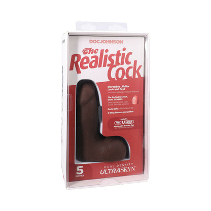 DOC JOHNSON - THE REALISTIC COCK 5 IN. ULTRASKYN VAC U LOCK DILDO WITH BALLS
