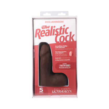 DOC JOHNSON - THE REALISTIC COCK 5 IN. ULTRASKYN VAC U LOCK DILDO WITH BALLS