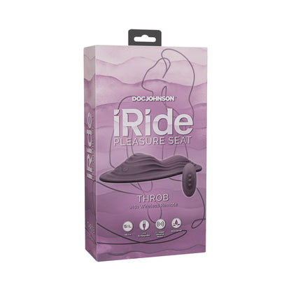 DOC JOHNSON - IRIDE PLEASURE SEAT THROB RECHARGEABLE WITH WIRELESS REMOTE DUSTY PURPLE