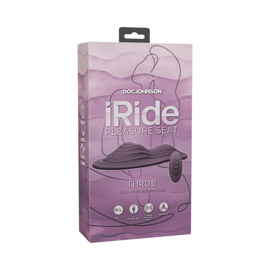 DOC JOHNSON - IRIDE PLEASURE SEAT THROB RECHARGEABLE WITH WIRELESS REMOTE DUSTY PURPLE