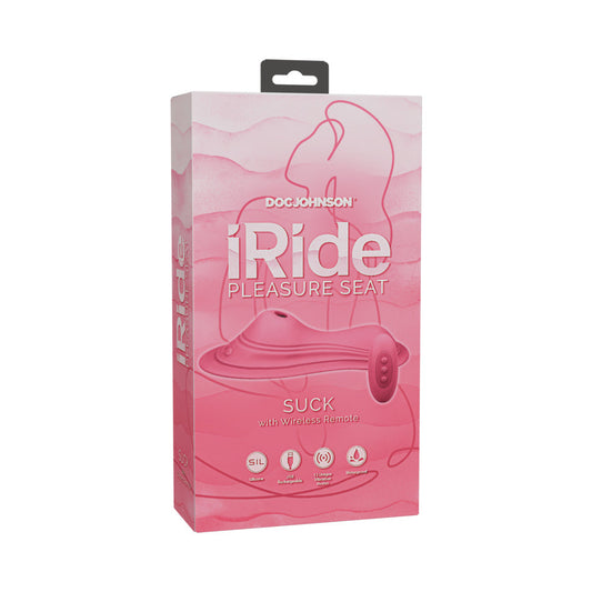 DOC JOHNSON - IRIDE PLEASURE SEAT SUCK RECHARGEABLE WITH WIRELESS REMOTE DUSTY PINK