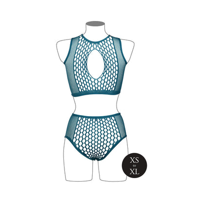 SHOTS - LE DESIR DUO NET KEY-HOLE BRA SET OCEAN DEEP O/S