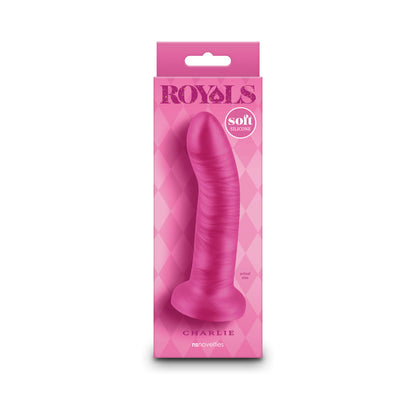NS NOVELTIES - ROYALS CHARLIE 5 IN. METALLIC CURVED DILDO PINK