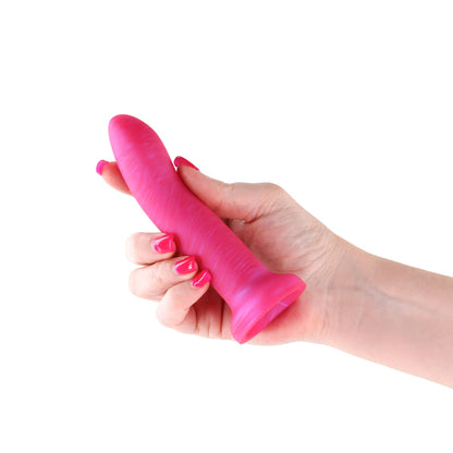 NS NOVELTIES - ROYALS CHARLIE 5 IN. METALLIC CURVED DILDO PINK
