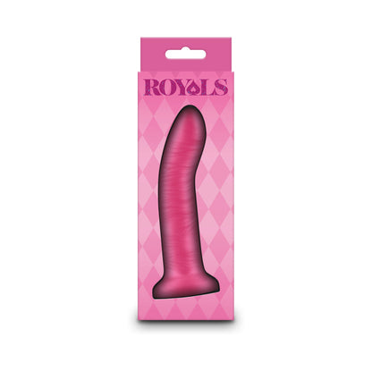 NS NOVELTIES - ROYALS CHARLIE 5 IN. METALLIC CURVED DILDO PINK