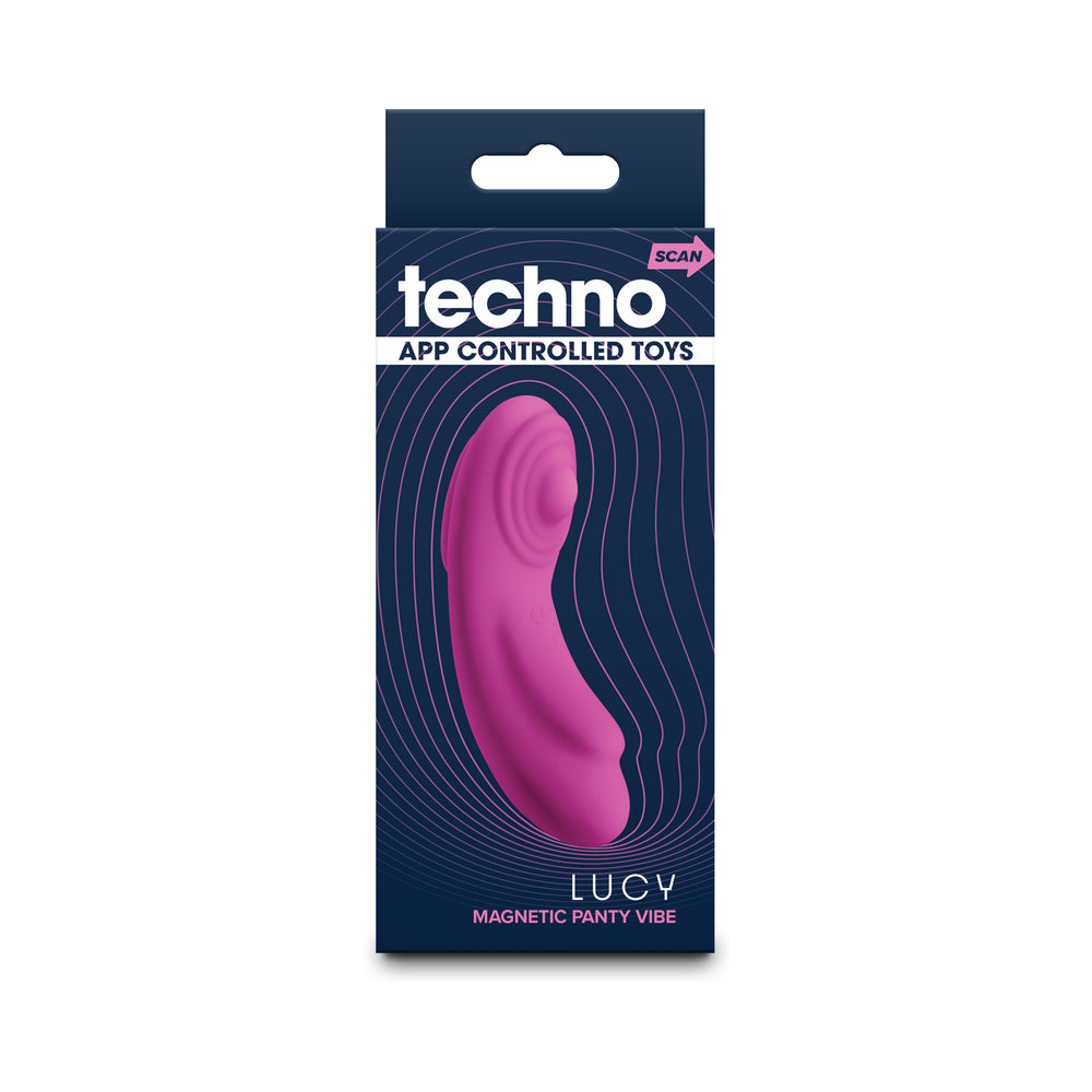 NS NOVELTIES - VIBRADOR DE CUECA TECHNO LUCY CONTROLADO POR APLICAÇÃO COM ÍMAN MAGENTA