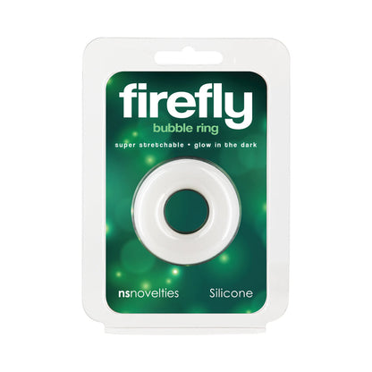 NS NOVELTIES - FIREFLY BUBBLE RING SMALL GLOW-IN-THE-DARK COCK RING WHITE