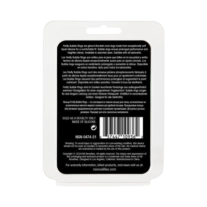 NS NOVELTIES - FIREFLY BUBBLE RING MEDIUM GLOW-IN-THE-DARK COCK RING WHITE