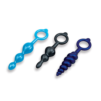 B-VIBE - BEADED BUTTIES BUNDLE 3-PIECE ANAL PLUG SET