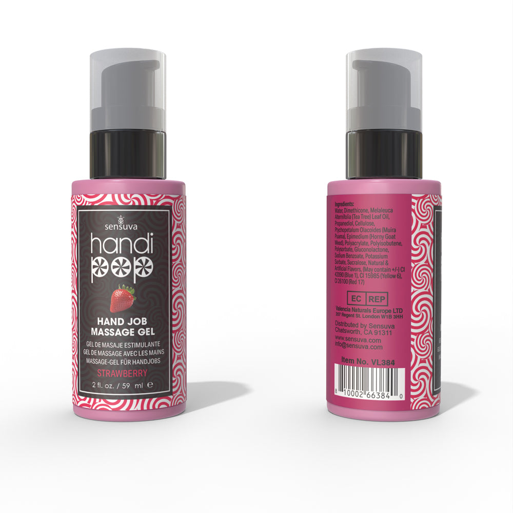 SENSUVA - HANDIPOP EDIBLE HAND JOB MASSAGE GEL STRAWBERRY 2 OZ.
