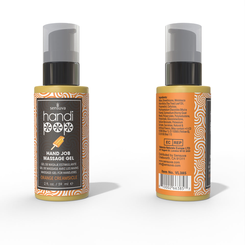 SENSUVA - GEL DE MASSAGEM COMESTÍVEL PARA MASTURBAÇÃO HANDIPOP SABOR ORANGE CREAMSICLE 2 OZ.