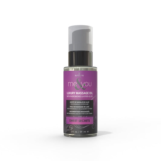 SENSUVA - ME & YOU PHEROMONE-INFUSED LUXURY MASSAGE OIL SWEET SECRETS 2 OZ.