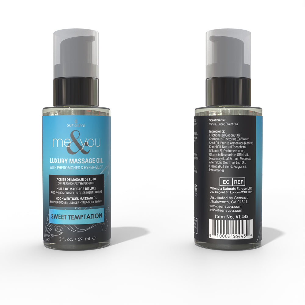 SENSUVA - ÓLEO DE MASSAGEM DE LUXO COM FEROMONAS ME & YOU SWEET TEMPTATION 59 ML