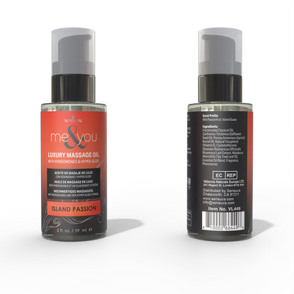 SENSUVA - ME & YOU PHEROMONE-INFUSED LUXURY MASSAGE OIL ISLAND PASSION 2 OZ.