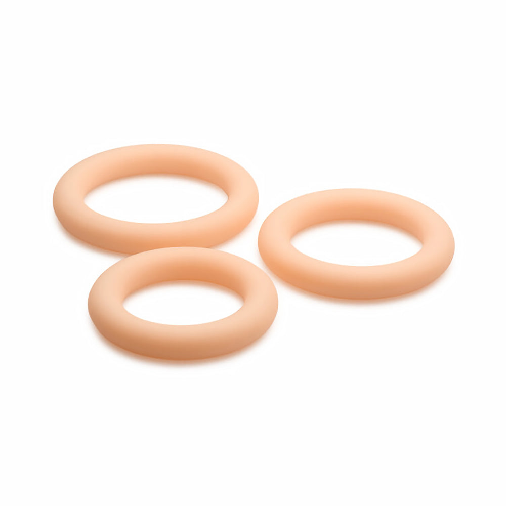 CURVE NOVELTIES - JOCK SILICONE COCK RING 3-PIECE SET LIGHT