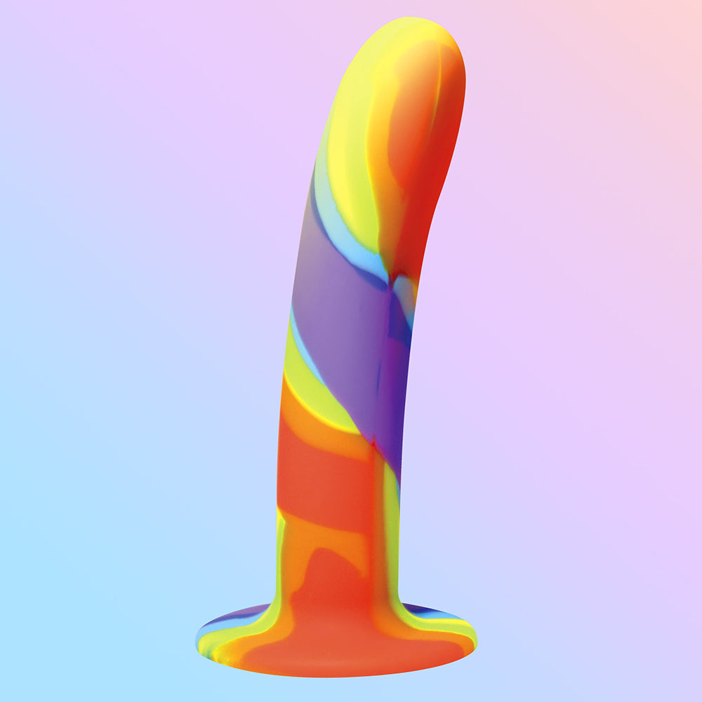 CURVE NOVELTIES - DILDO DE SILICONE RAINBOW SIMPLY SWEET