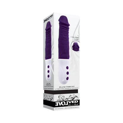 EVOLVED - PLUM THRUST RECHARGEABLE THRUSTING VIBE SILICONE