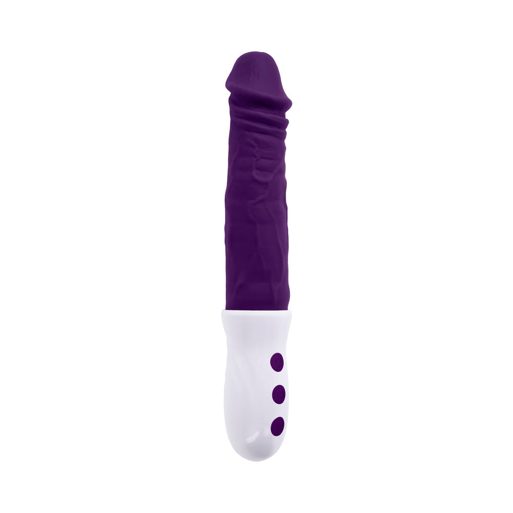 EVOLVED - PLUM THRUST RECHARGEABLE THRUSTING VIBE SILICONE