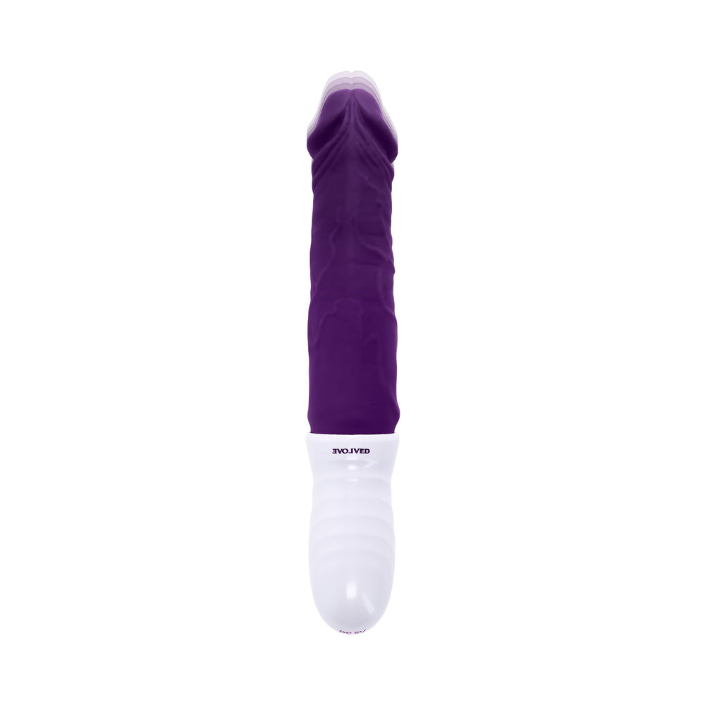 EVOLVED - PLUM THRUST RECHARGEABLE THRUSTING VIBE SILICONE