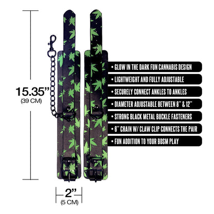 GLOBAL NOVELTIES - STONER VIBES CHRONIC COLLECTION GLOW IN THE DARK ANKLE CUFFS
