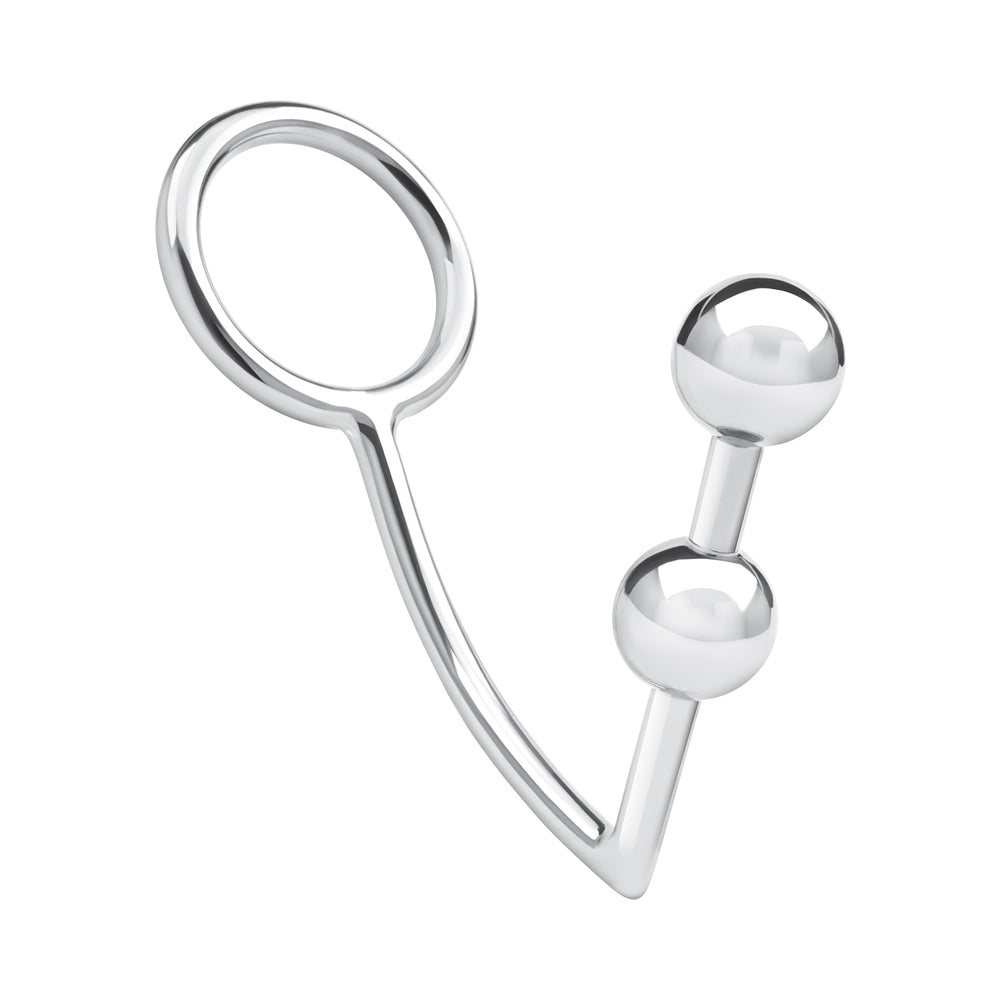 ELECTRIC EEL - BLUE LINE 2 BEAD STAINLESS STEEL ANAL HOOK & COCK RING