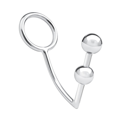 ELECTRIC EEL - BLUE LINE 2 BEAD STAINLESS STEEL ANAL HOOK & COCK RING