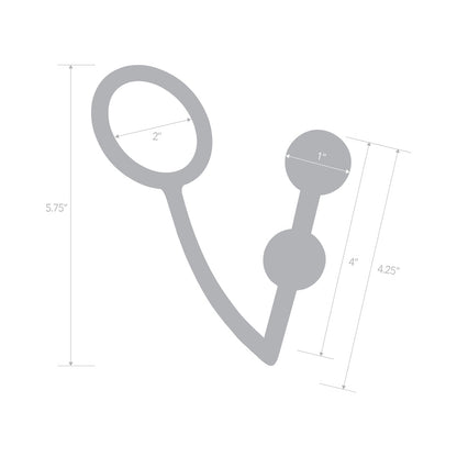 ELECTRIC EEL - BLUE LINE 2 BEAD STAINLESS STEEL ANAL HOOK & COCK RING