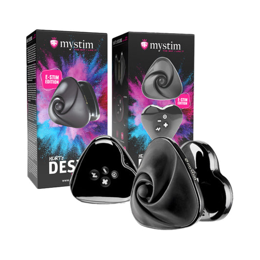 MYSTIM - HEART'S DESIRE ESTIM LAY ON VIBRATOR BLACK