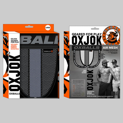 OXBALLS - OXJOK AIRMESH SWAGGER SLIDER-STRAP JOCK TAR BLACK S