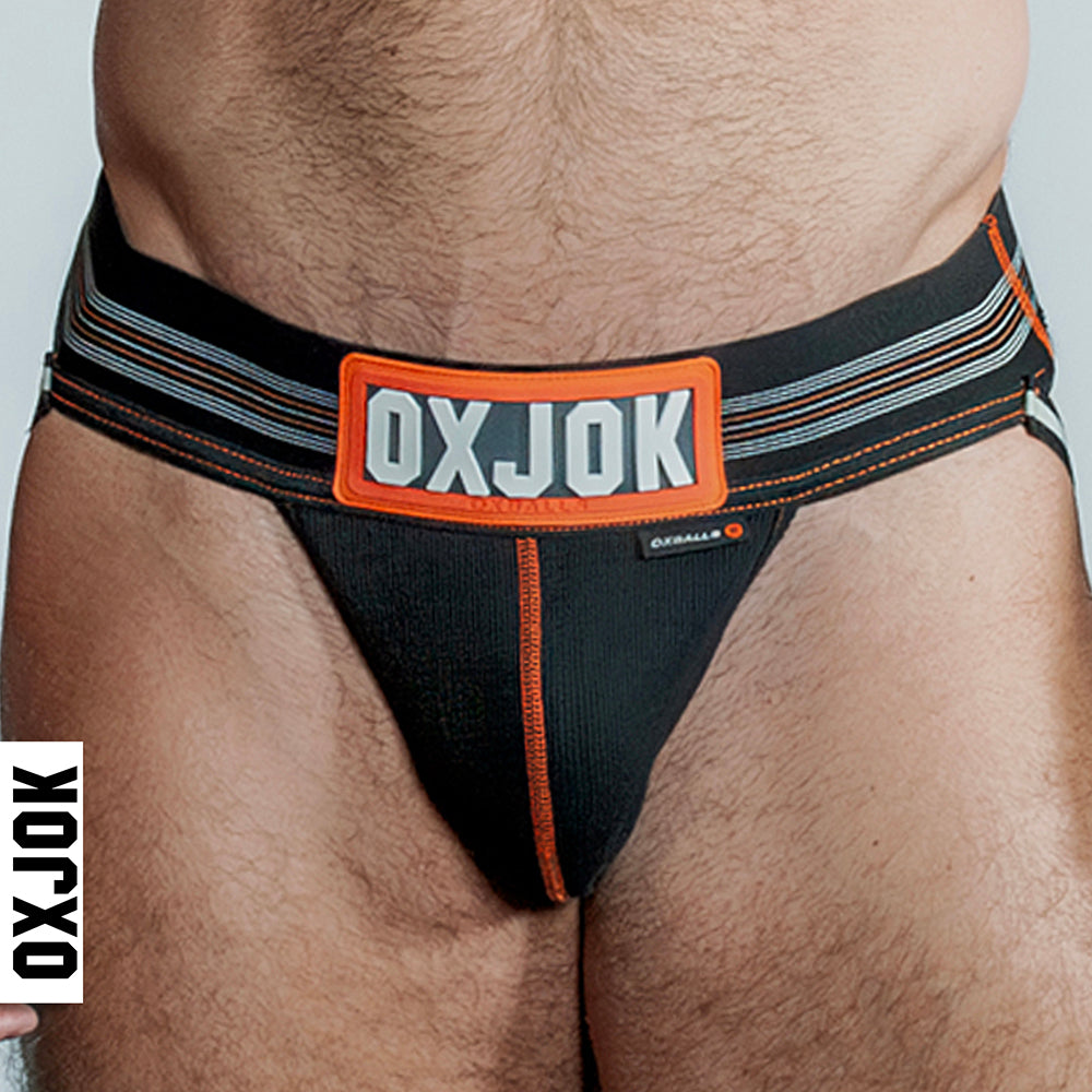 OXBALLS - OXJOK SLINGJOCK UPTHRUST SLIDER-STRAP JOCK BLACK IRON 2XL