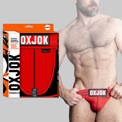 OXBALLS - OXJOK SLINGJOCK UPTHRUST SLIDER-STRAP JOCK RED HOT L