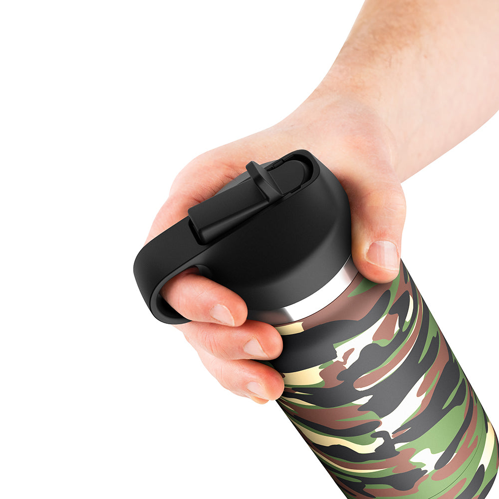 PDX BRANDS - PDX PLUS FAP FLASK HAPPY CAMPER DISCREET STROKER CAMO FROSTED